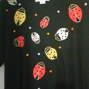 Victoria Woman ladybug tunic beaded